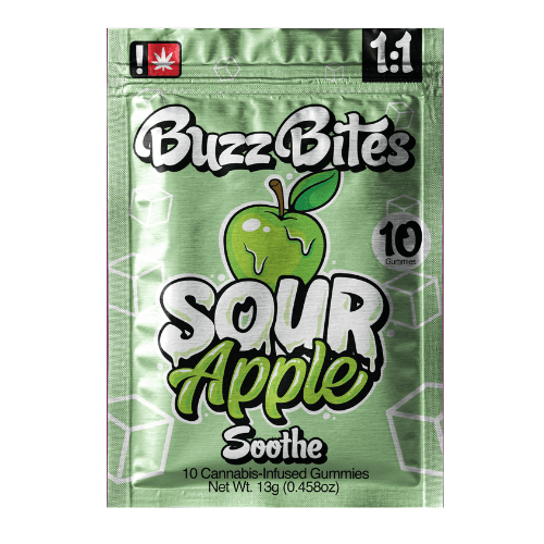 Buzz Bites Soothe - 1:1 Sour Apple - 10 Piece