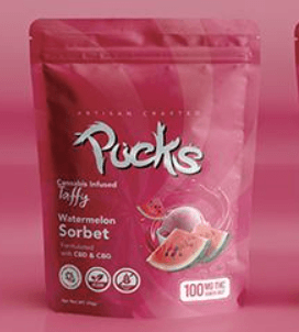 Pucks Watermelon Sorbet | Taffy | 10 x 10mg