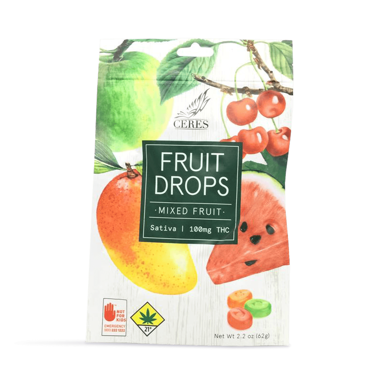 Ceres Mixed Fruit Drops Sativa 10-Pack | 100mg