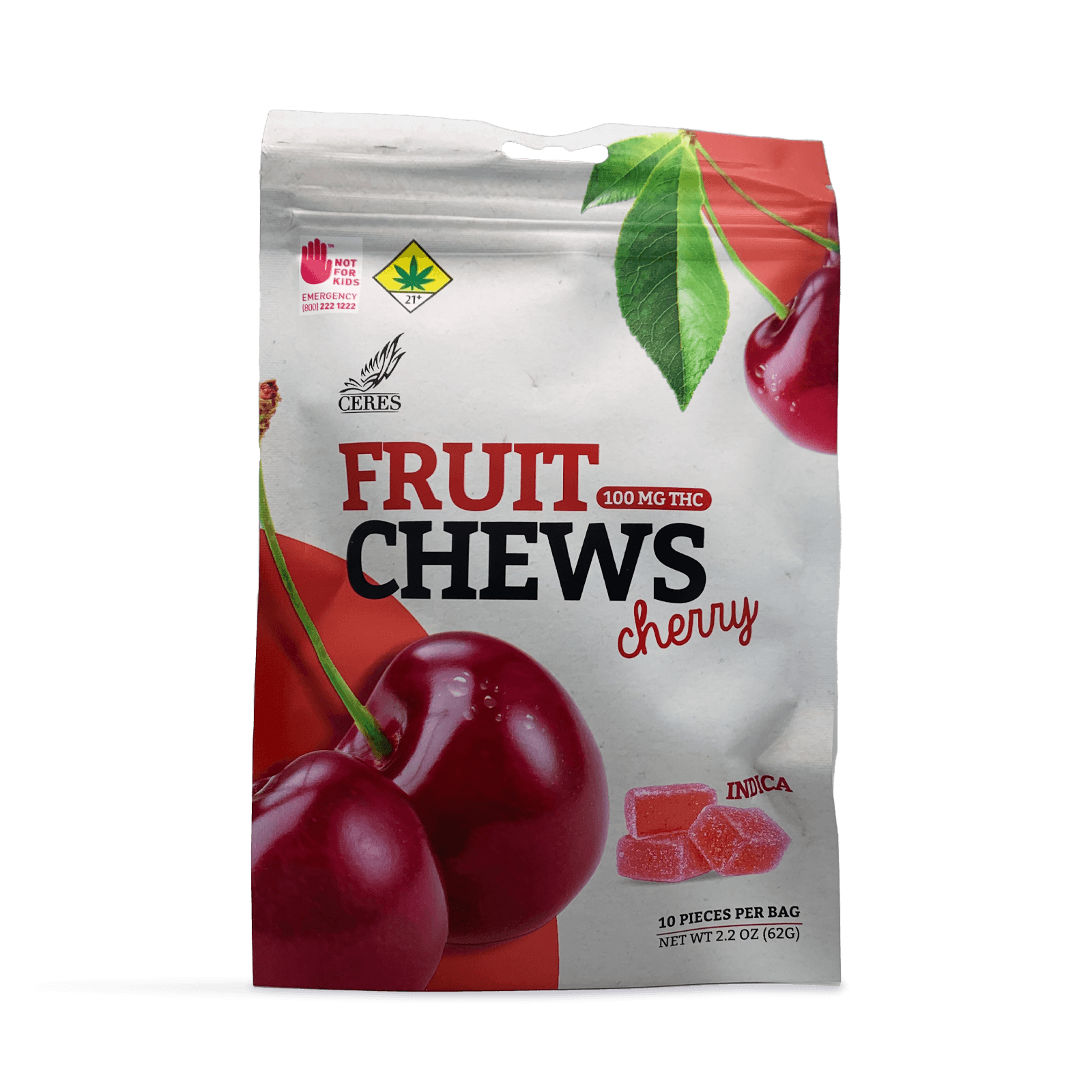 Ceres Cherry Indica Fruit Chews 10-Pack | 100mg
