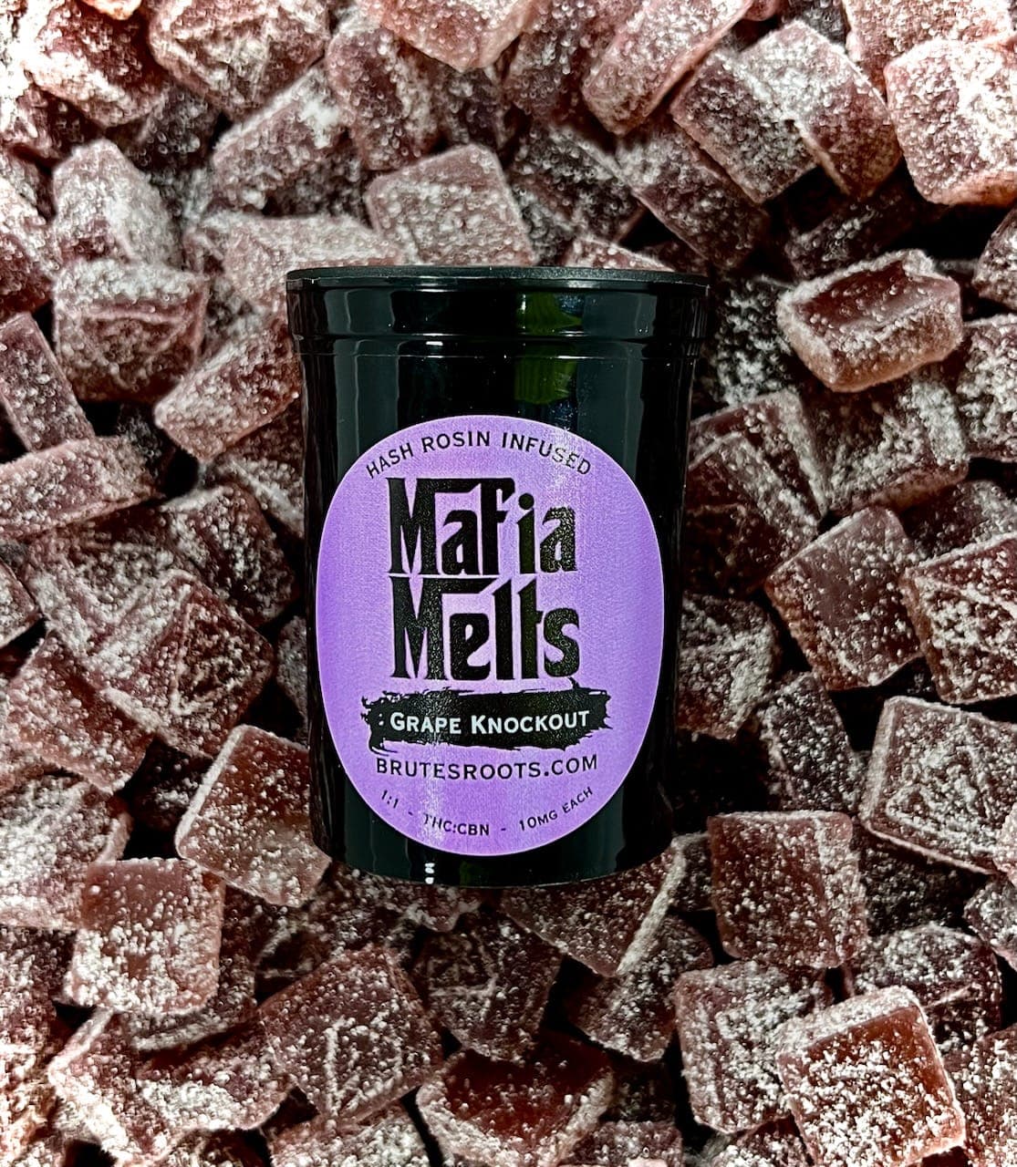Mafia Melts Grape Knockout 1:1 (THC:CBN) (I) Gummies | 10 Pack (100mg)