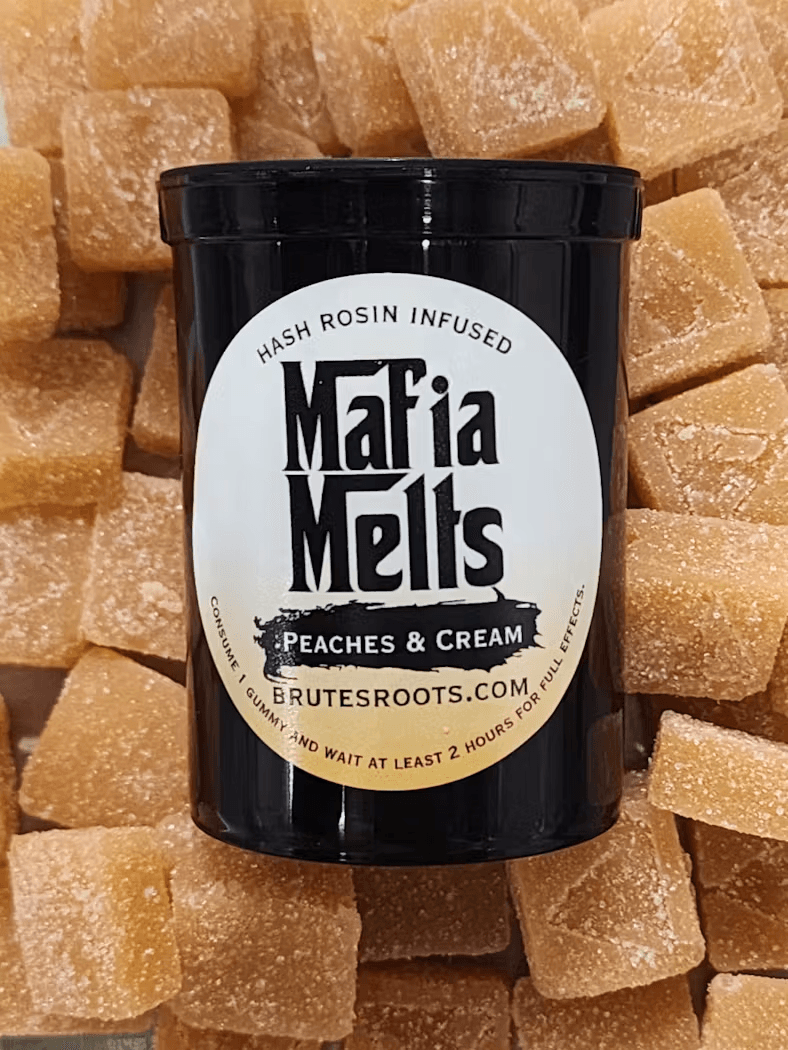 Mafia Melts Peaches and Cream (H) Live Rosin Gummies | 10 Pack (100mg)