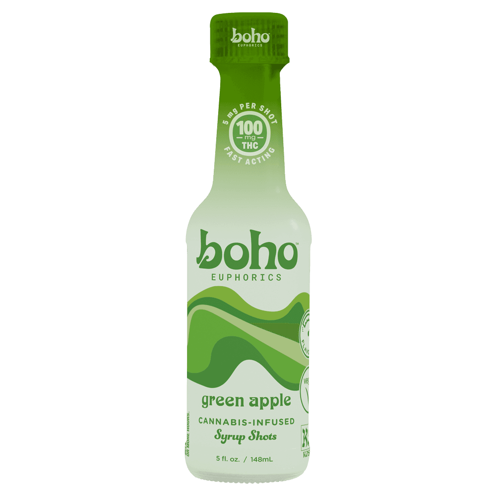 BOHO EUPHORICS Green Apple Syrup Shot 100mg 5oz Beverages