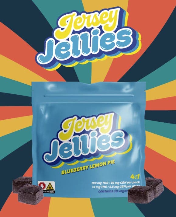JERSEY JELLIES BLUEBERRY LEMON PIE | 4:1 THC CBN | CURED RESIN | 10PK