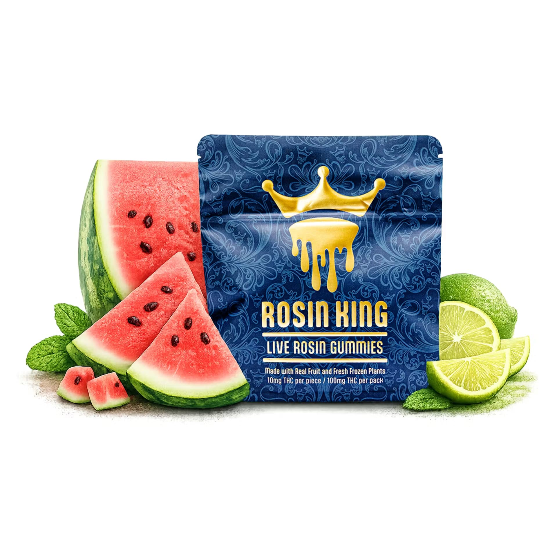 Rosin King Sour Watermelon Lime - Rosin King Gummies (10mg THC Live Rosin | 10pk)
