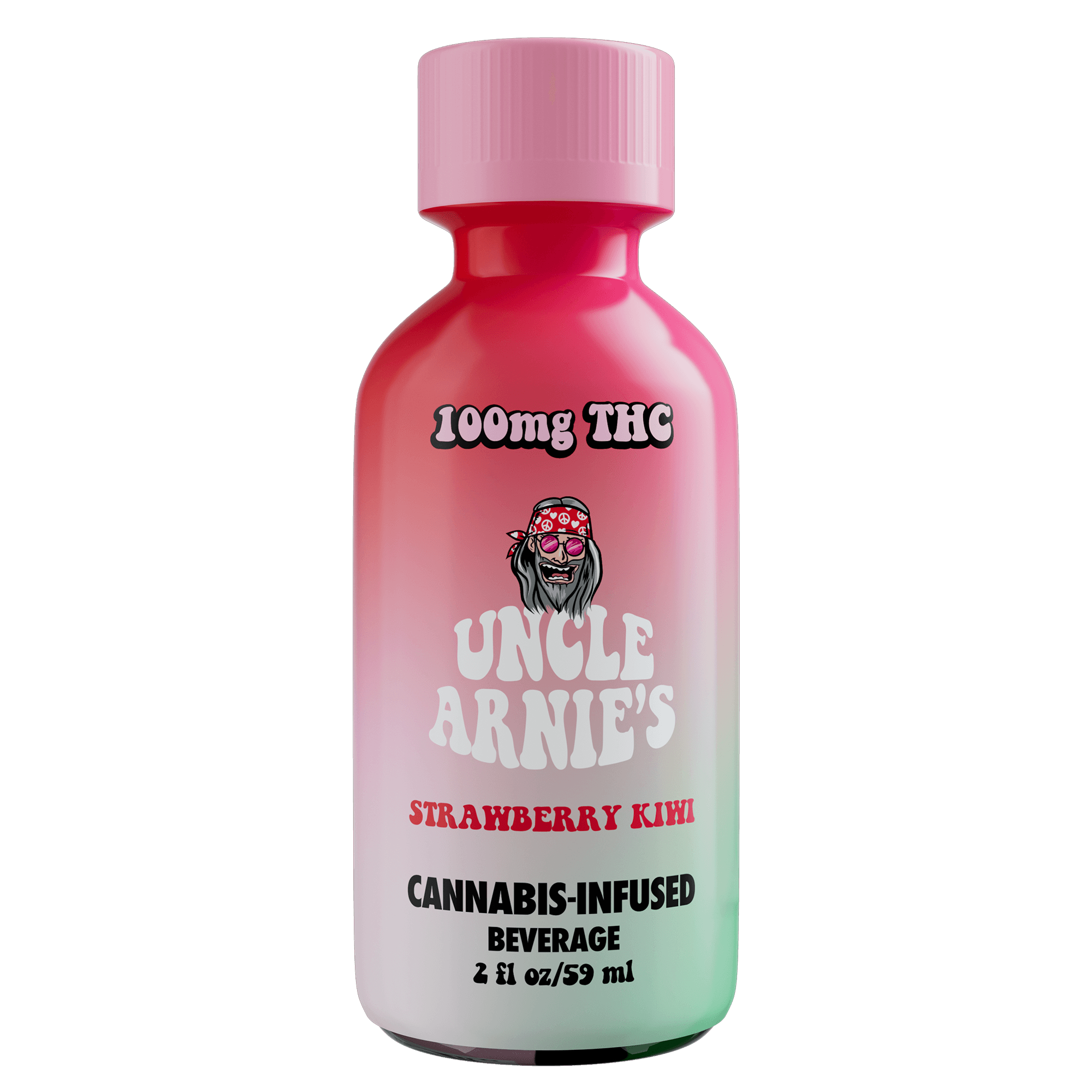 Uncle Arnies Beverage Strawberry Kiwi 2oz Shot (Hybrid) Drink 100mg