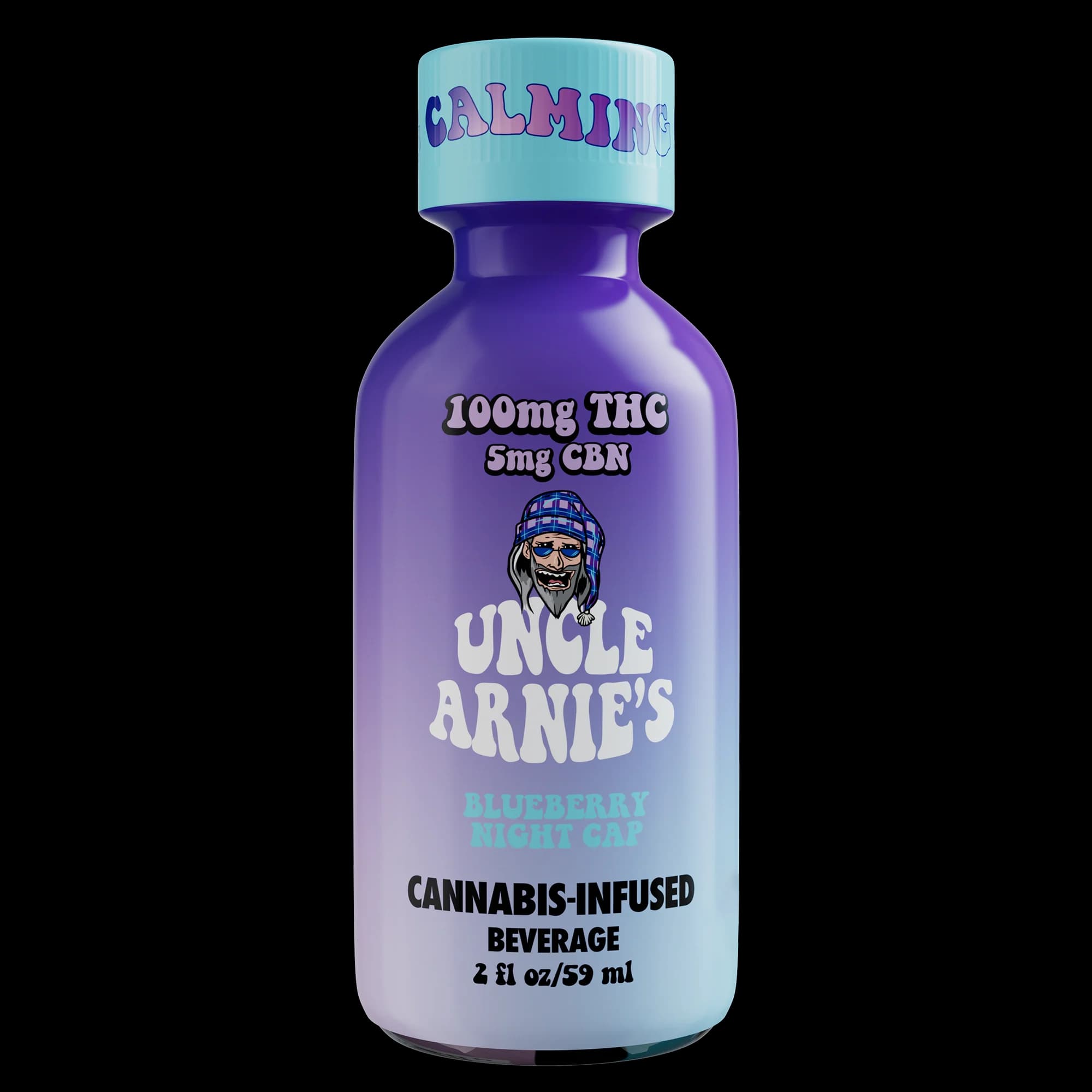 Uncle Arnies Beverage Blueberry Night Cap 2oz Shot (THC:CBN) Drink 100mg