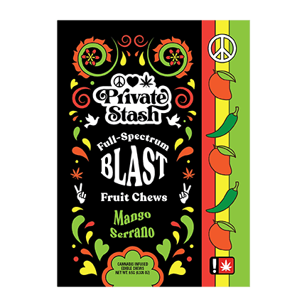 Private Stash Mango Serrano Full Spectrum Fruit Chew Blast | 100mg