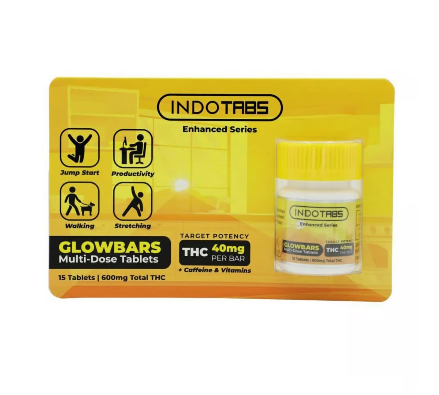 INDOTABS Glowbars 600mg 15pk