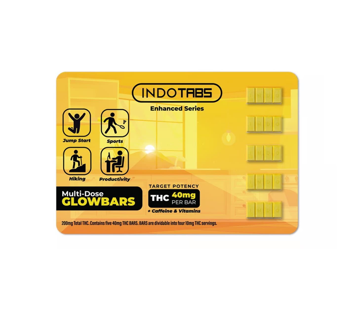INDOTABS Glowbars 200mg 5pk