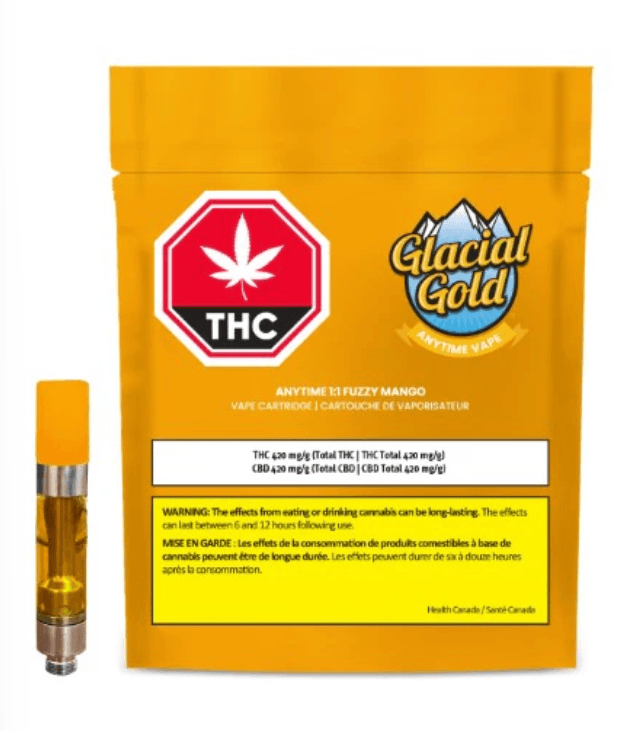 BCLDB Glacial Gold - Anytime 1:1 Fuzzy Mango Vape - Blend