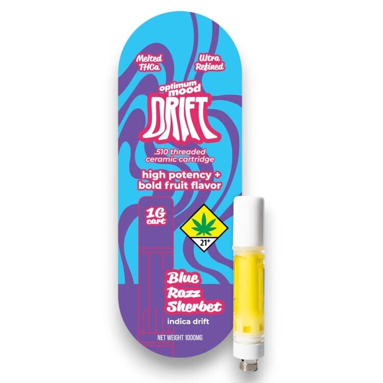 Optimum Mood Blue Razz Sherbet 1g Bold Fruit Flavor Cartridge (Optimum Mood)