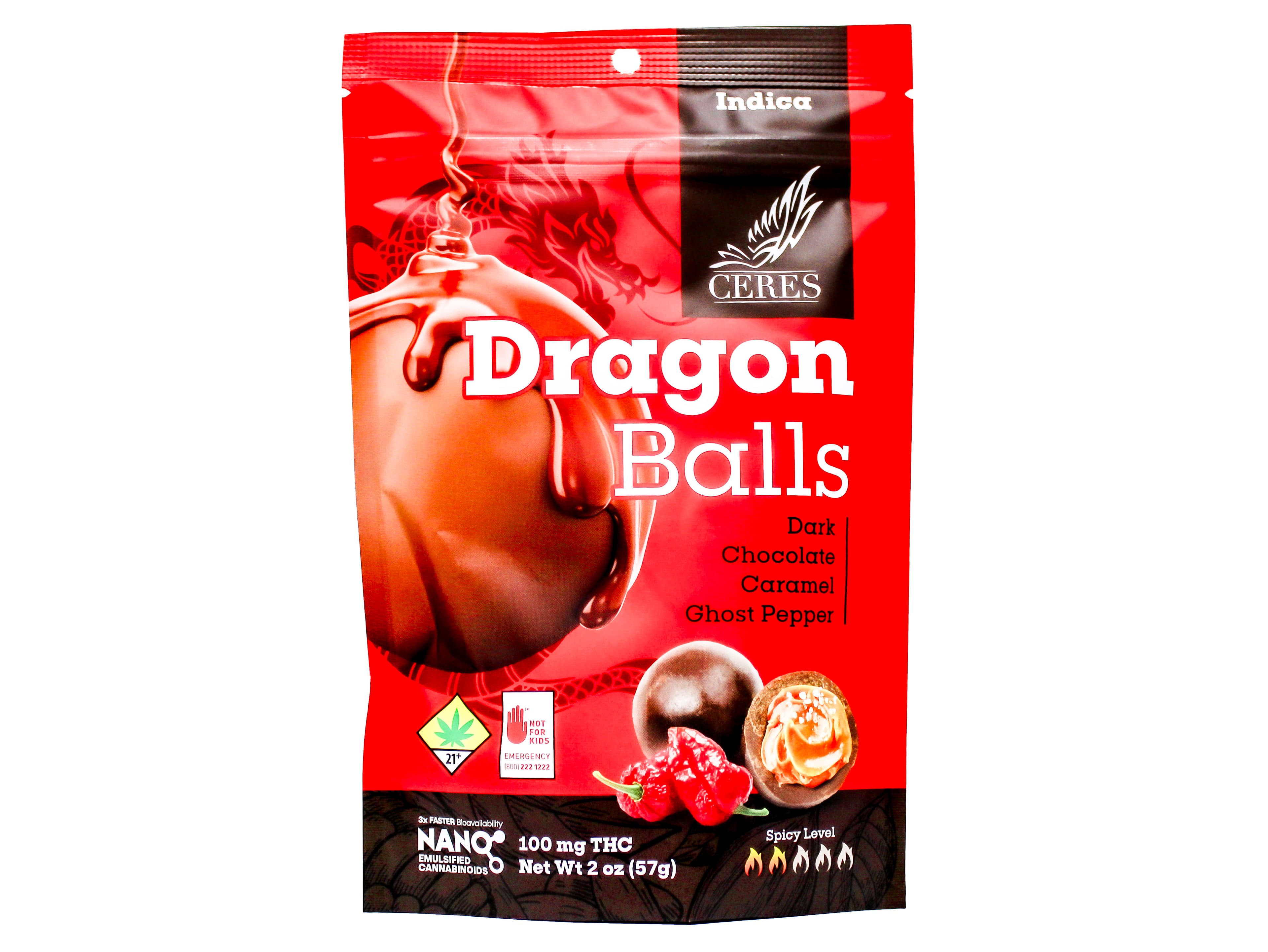 Ceres CER Dragon Chocolate Balls Indica 10pk 100mg 4807518143