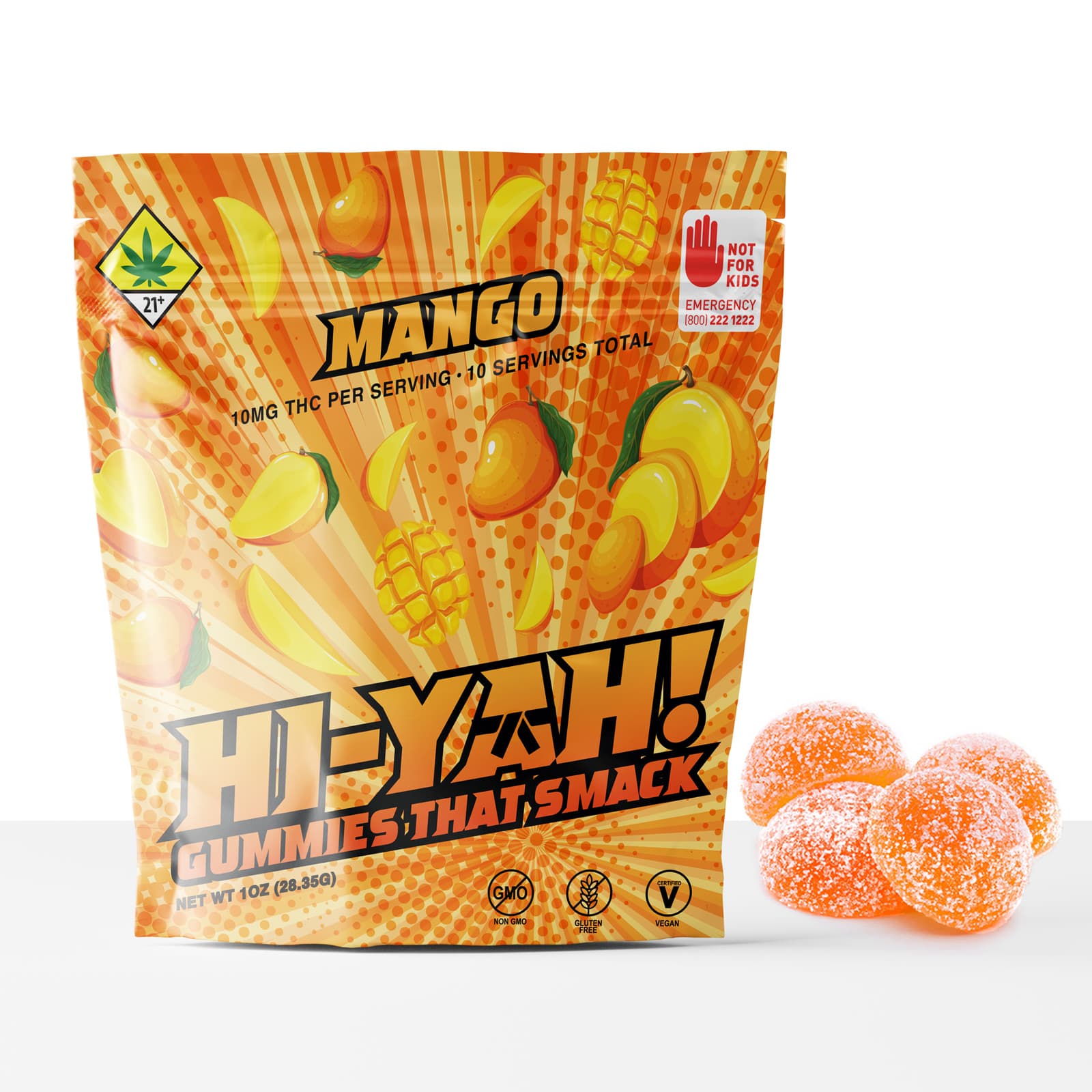 Soulshine Cannabis Hi-Yah Rosin Infused Gummy Mango | 100mg