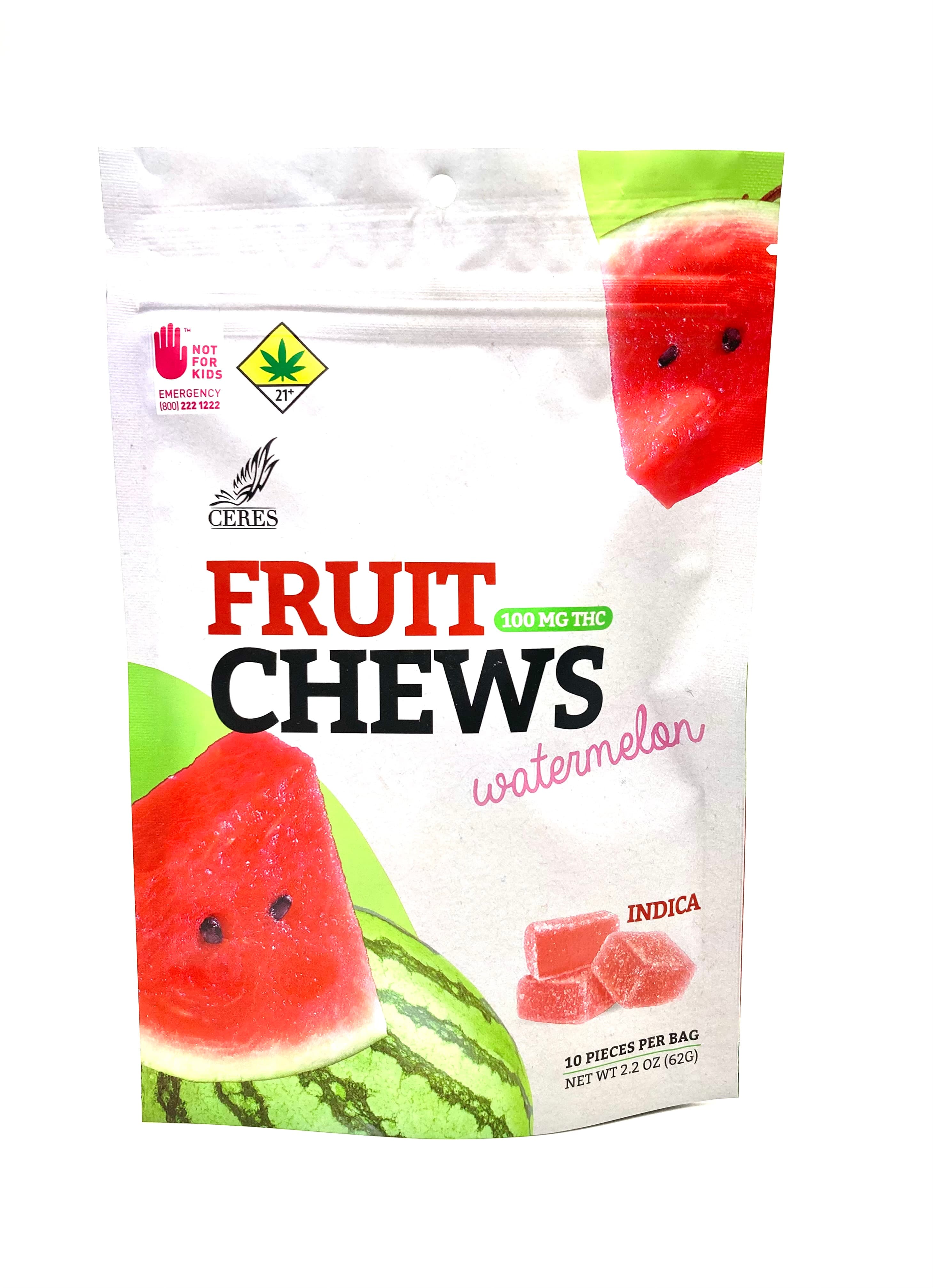 Ceres Watermelon Soft Chews Indica 100mg Ceres