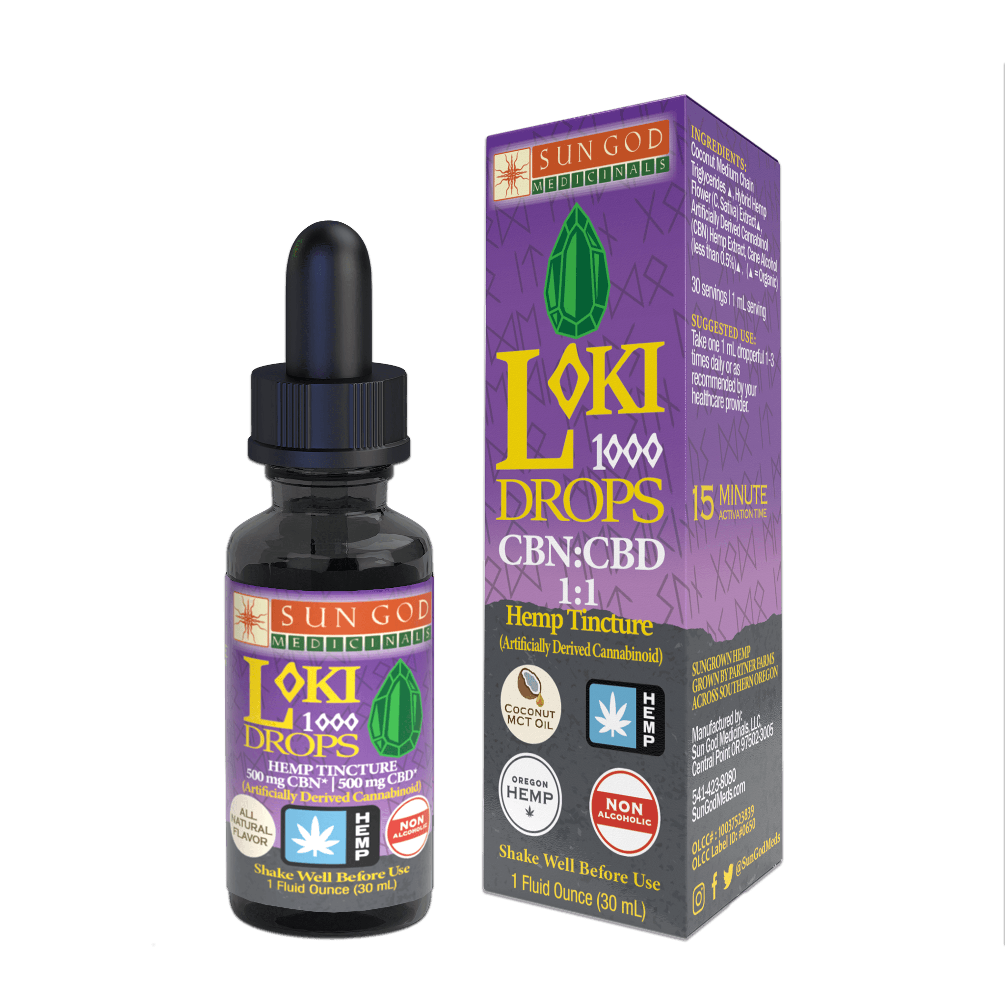 Sun God (1:1) CBN/CBD Loki MCT Tincture