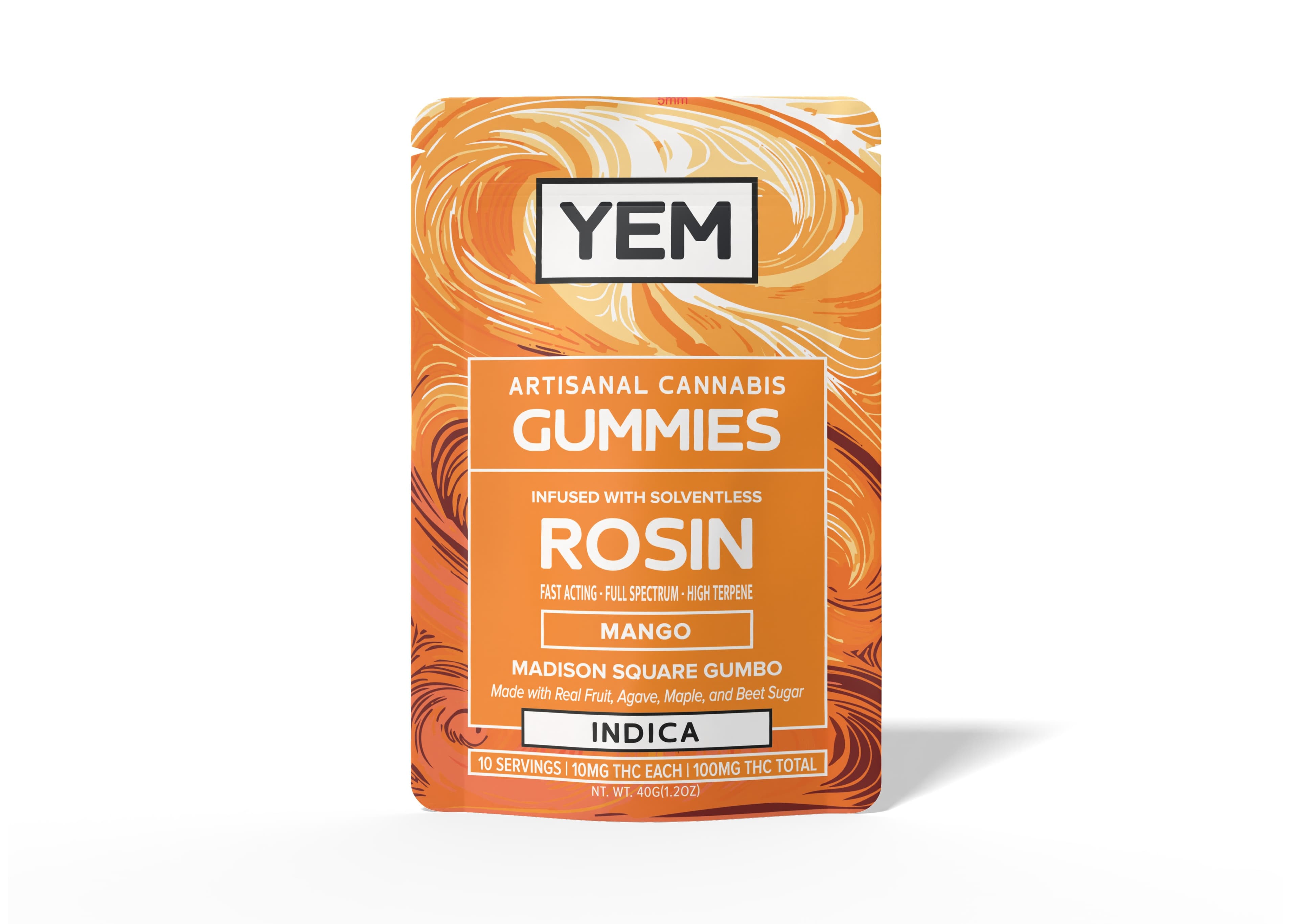 YEM 100mg | Rosin Gummies | INDICA | Mango