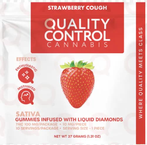 Quality Control Strawberry Cough | Liquid Diamond Infused Gummies 100mg - S