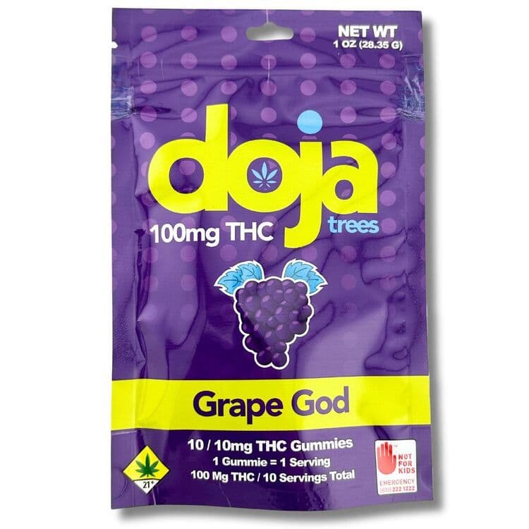 Doja Trees Grape God 100mg 10pk Gummy Edibles (Doja Trees)