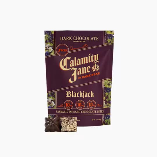 Dark Star Dark Star Calamity Jane Confections Blackjack 1:1:1 THC:CBD:CBG Infused Peanut Butter Topped Dark Chocolate Bites 100mg