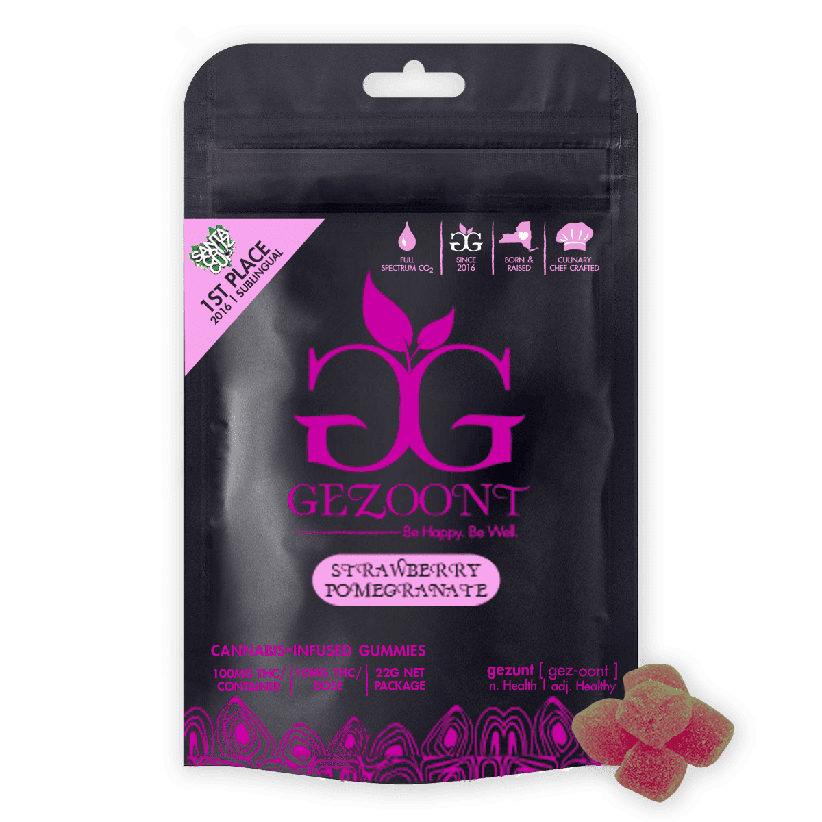 Gezoont Strawberry Pomegranate - 10ct Gummies