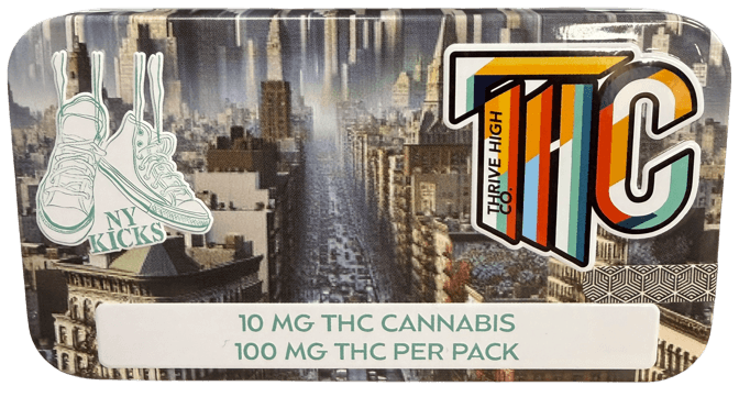NY Kicks Distillate Infused Blue Raspberry - THC Gummie 10 Pack (100mg)