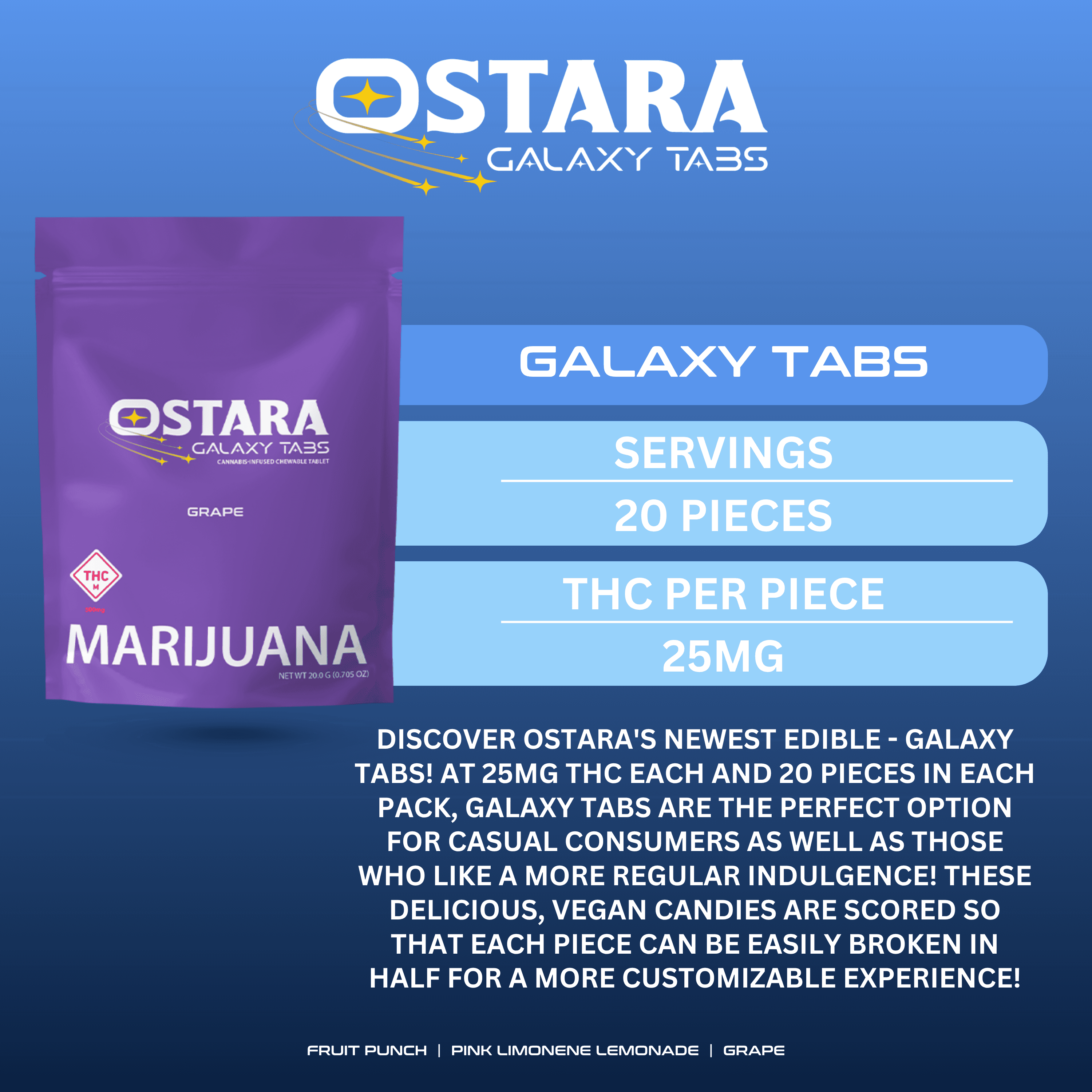 Ostara Galaxy Tabs | Grape | 500mg | 20pk