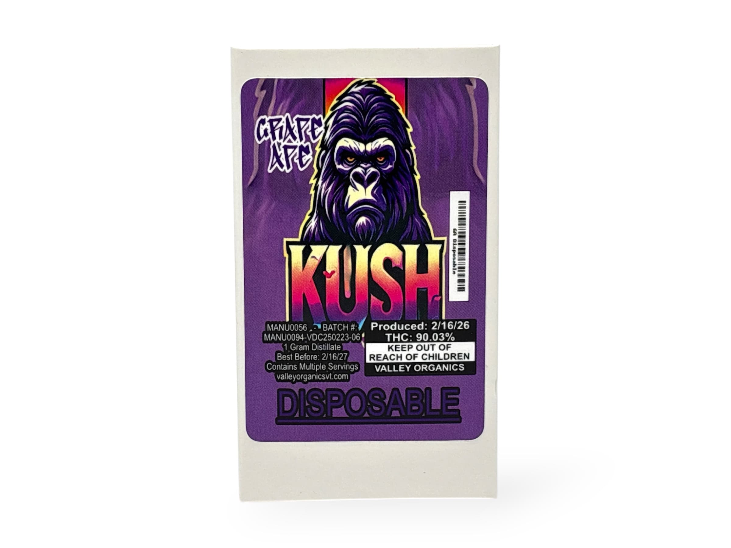 Valley Organics Grape Ape Disposable