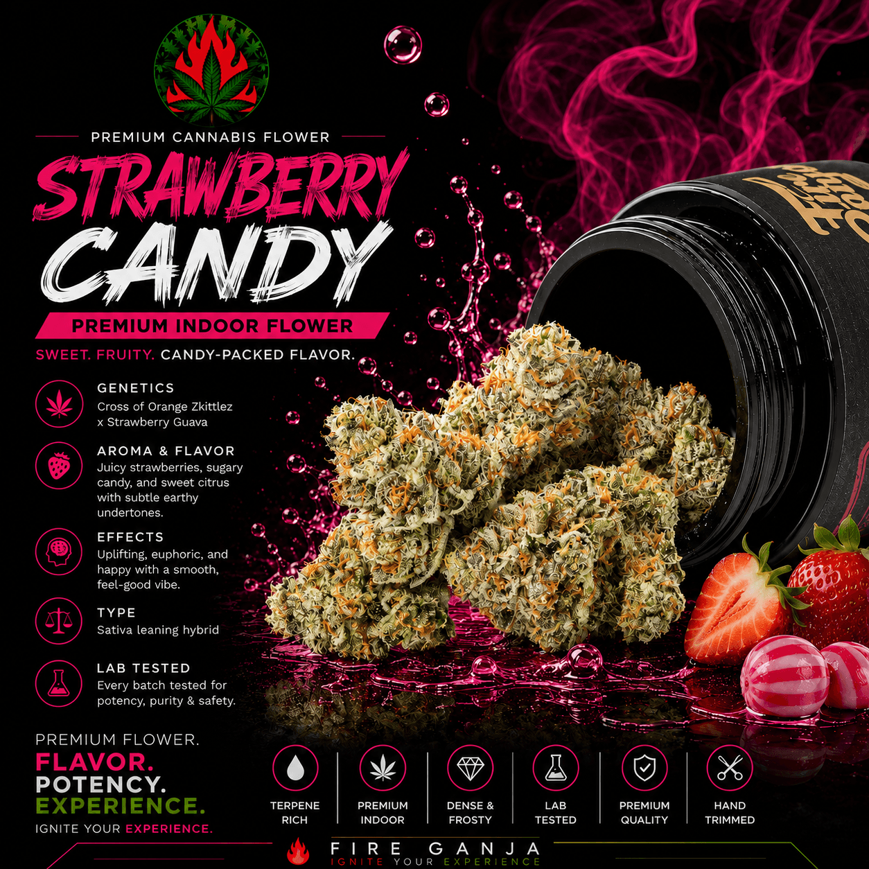 Fire Ganja Strawberry Candy | 3.5g
