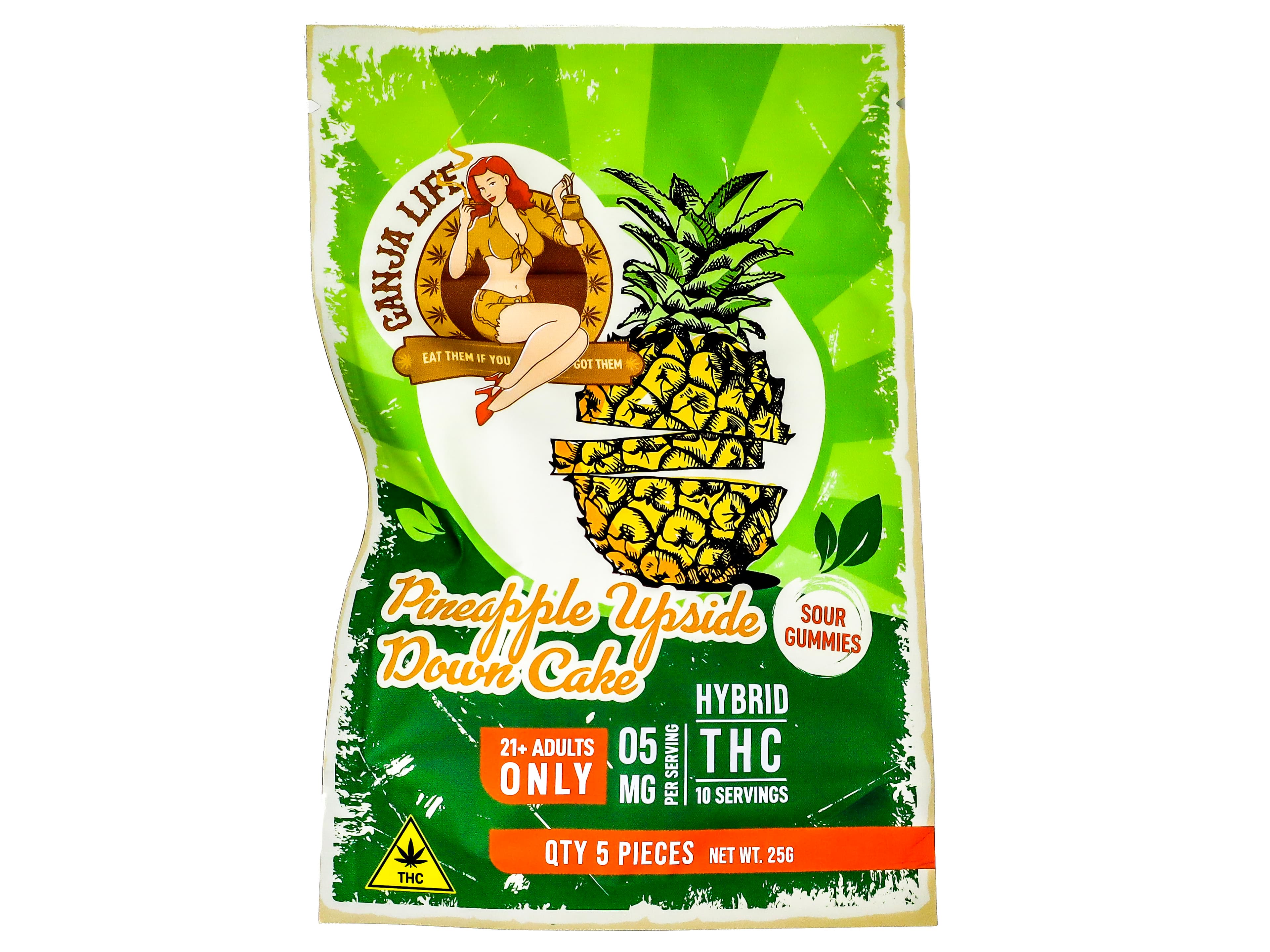 Ganja Life NBH Pineapple Upside Down Cake Gummies 50mg THC
