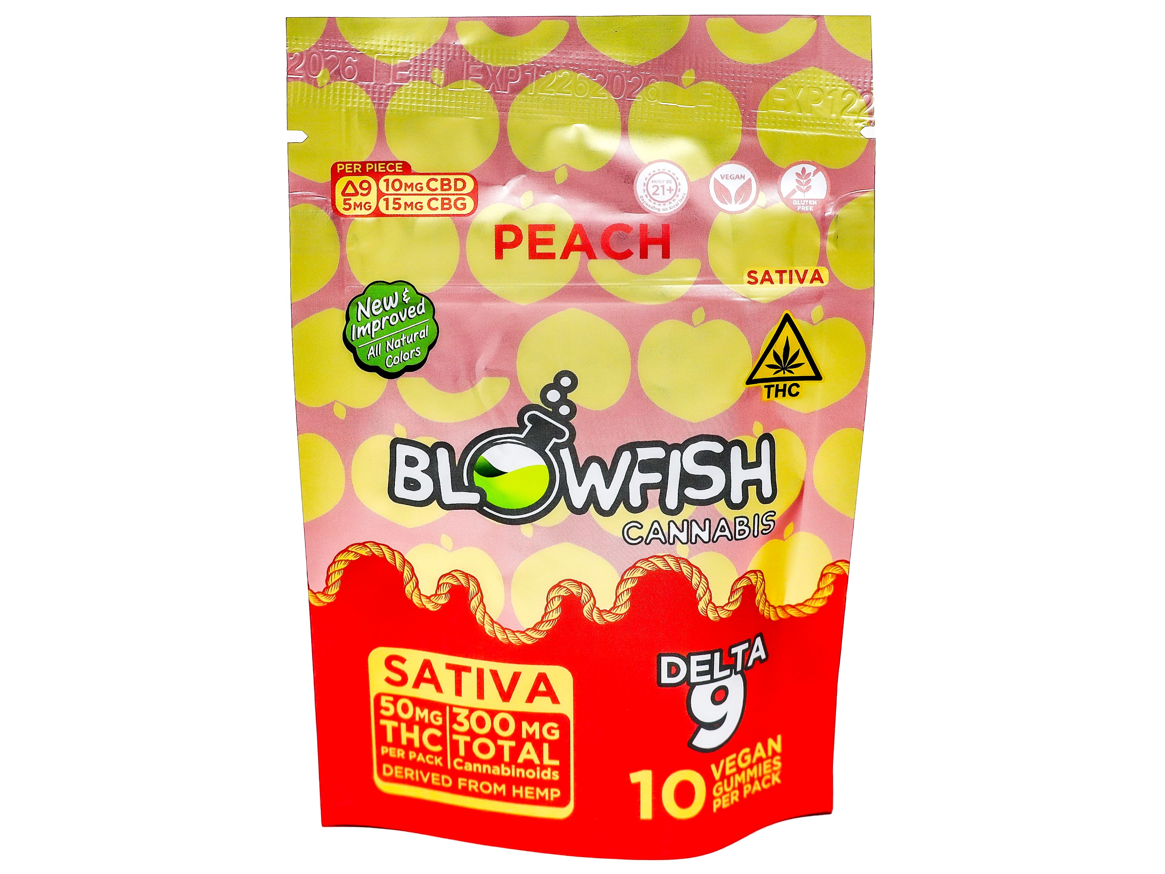 Blowfish BFS Peach Sativa Gummies 50mg THC
