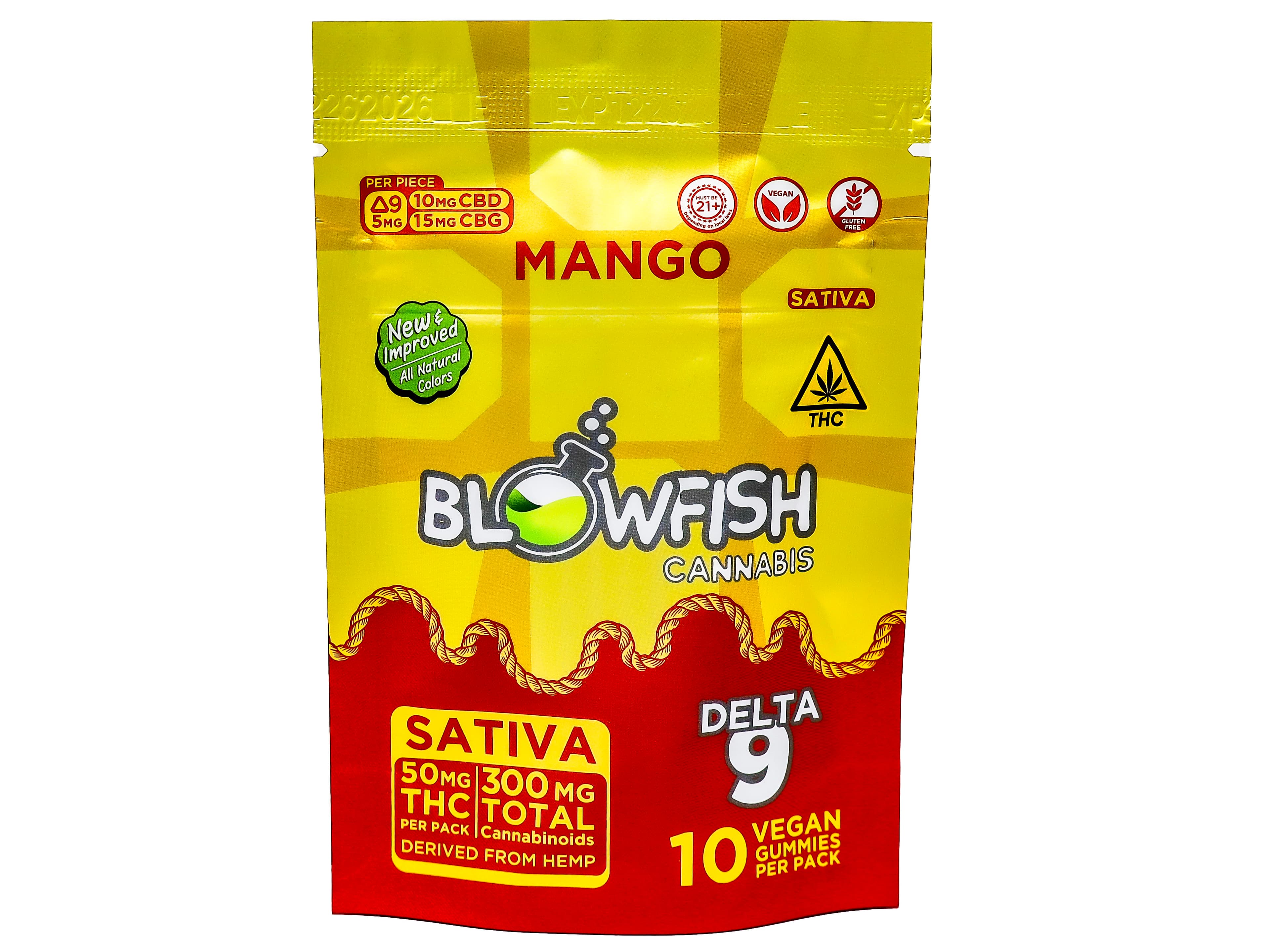 Blowfish BFS Mango Sativa Gummies 50mg THC