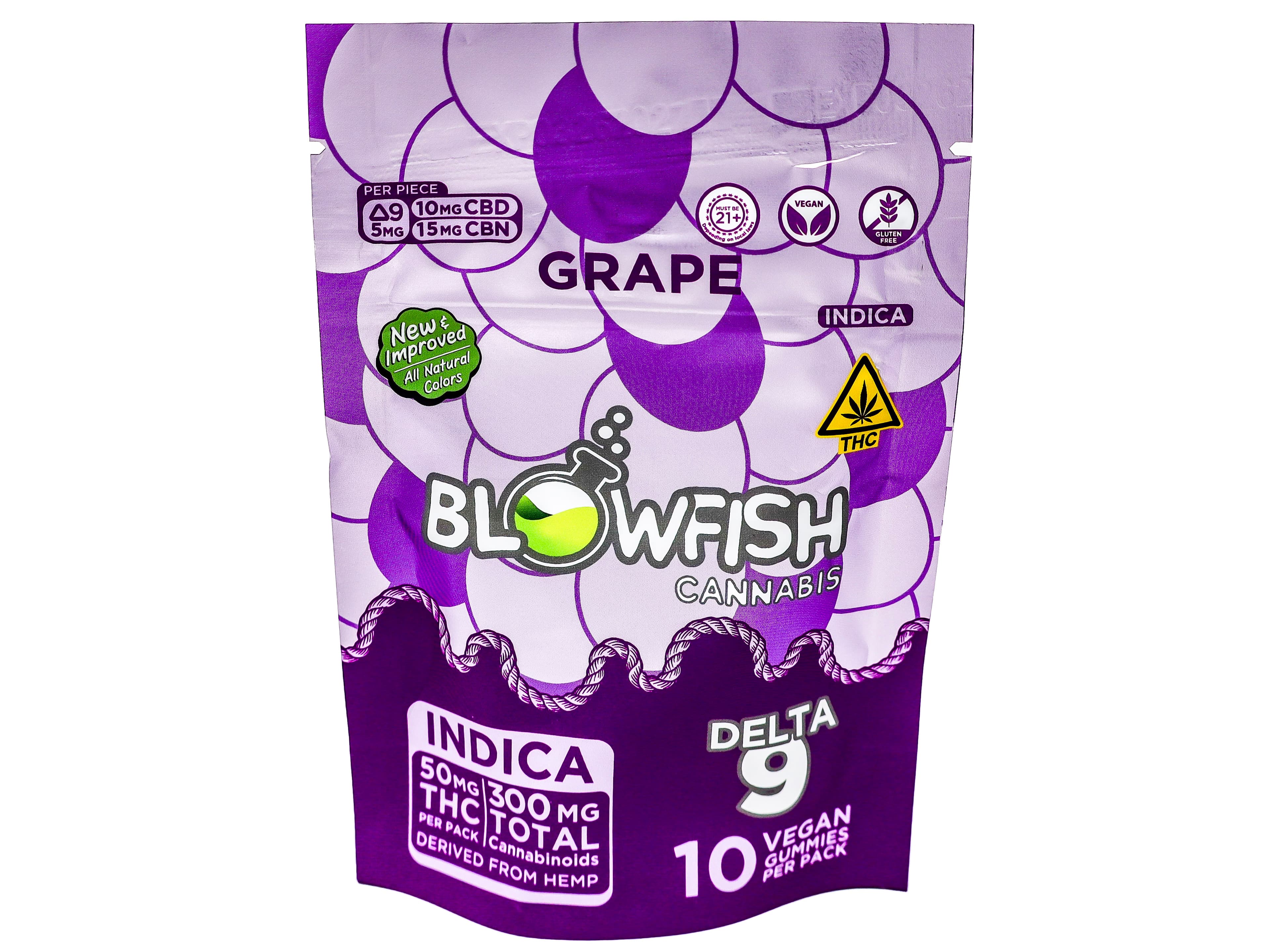 Blowfish BFS Grape Indica Gummies 50mg THC