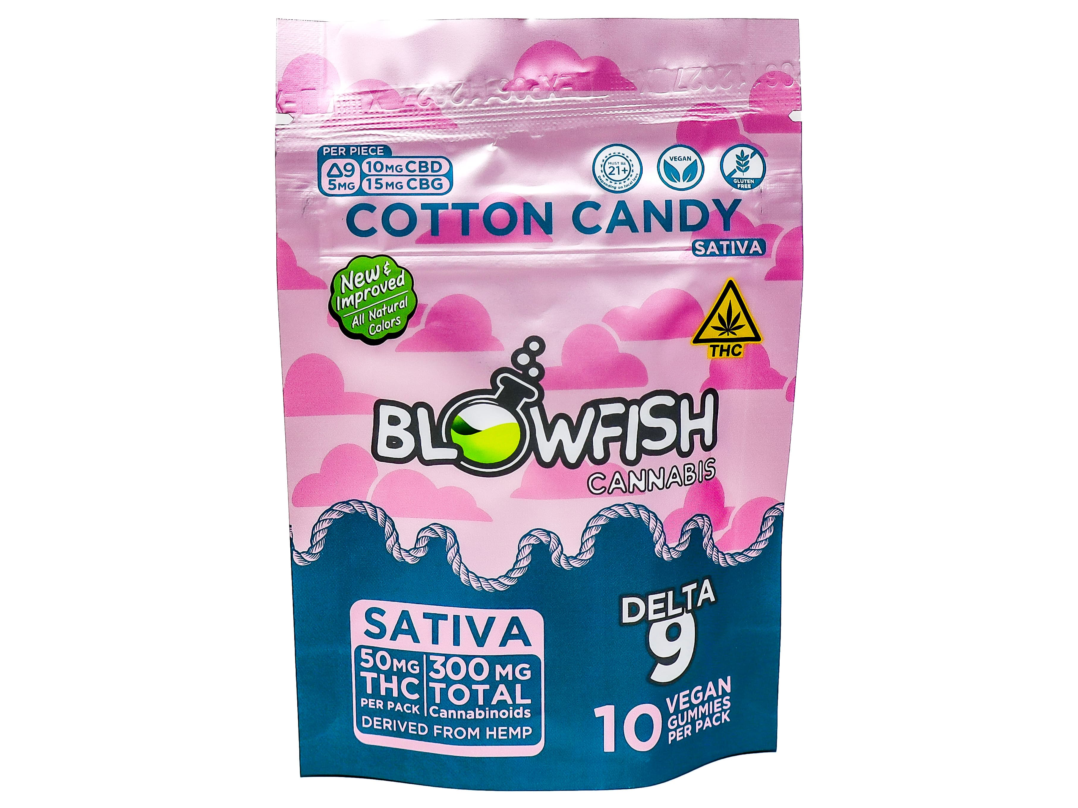 Blowfish BFS Cotton Candy Sativa Gummies 50mg THC