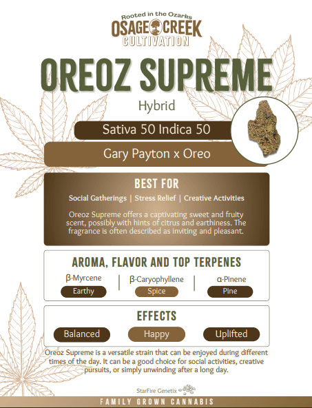 Osage Creek Osage: Flower | Oreoz Supreme | 3.5g