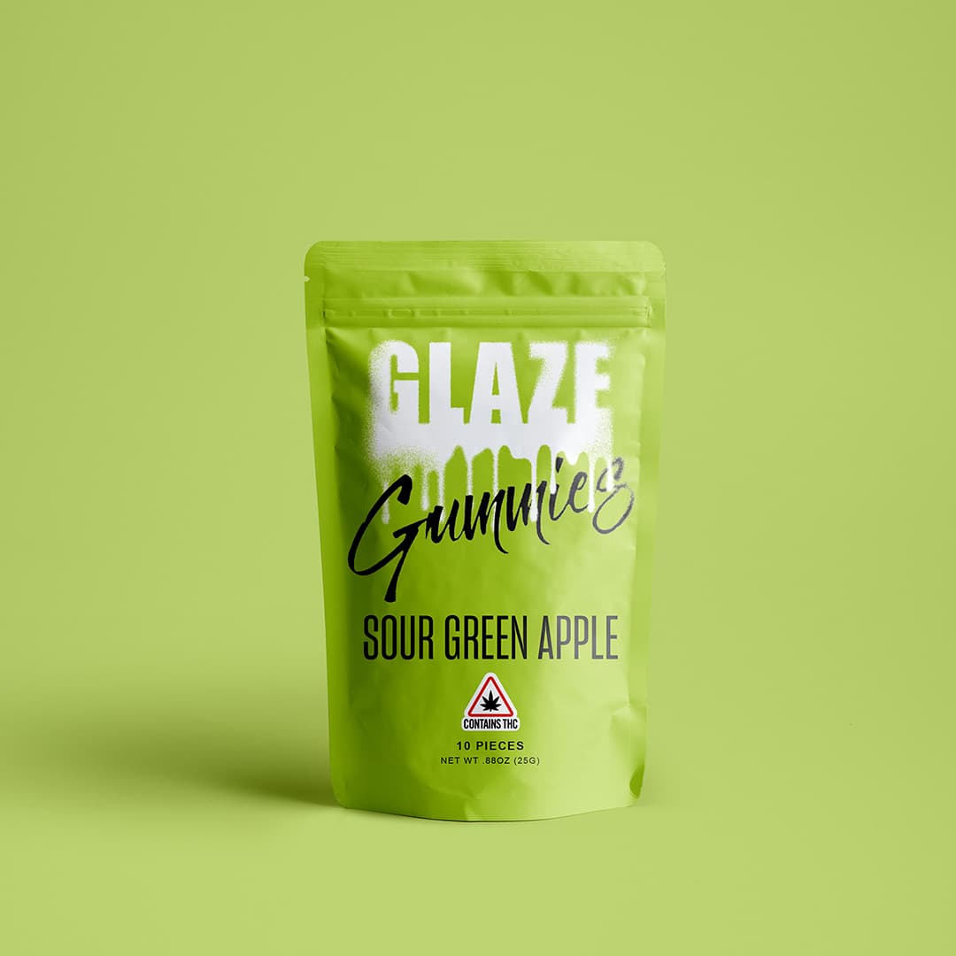 Pot and Pan Glaze 100mg Gummies - Sour Green Apple