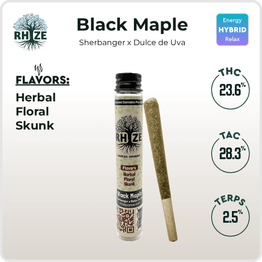 Rhize Cannabis Company Black Maple Pre Roll