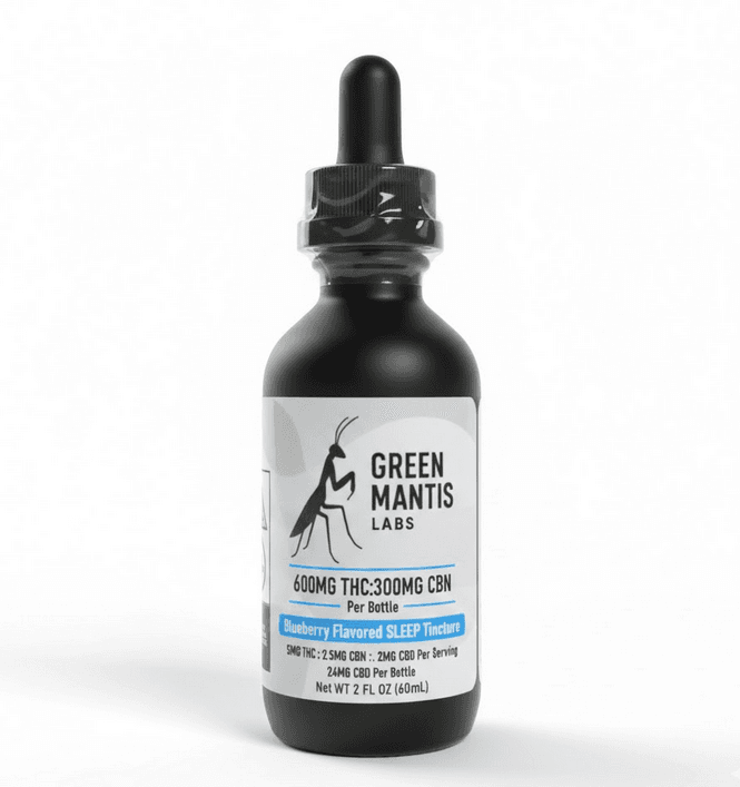 Green Mantis 600mg THC : 300mg CBN Tincture - Blueberry Sleep