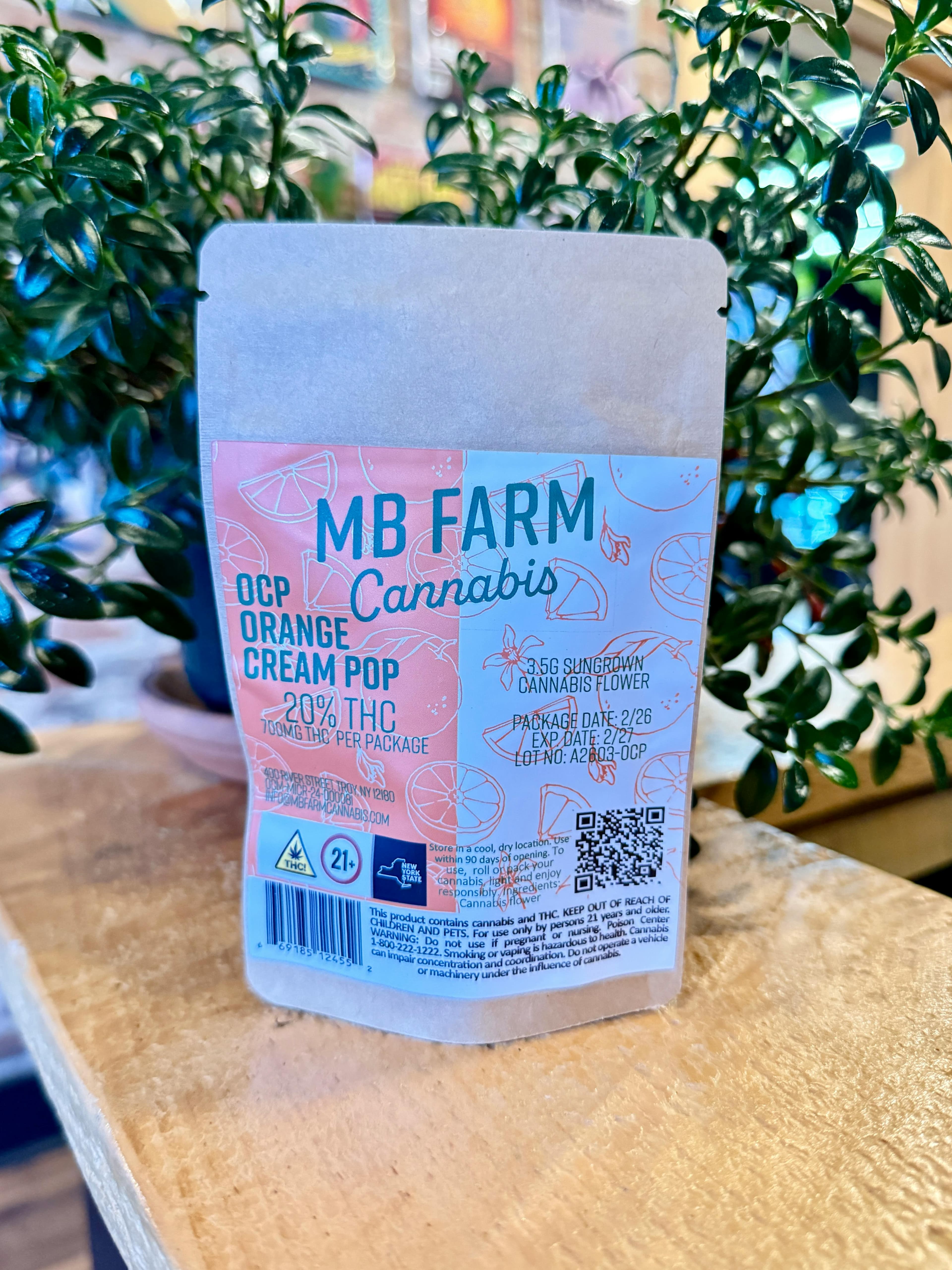 MB Farm Cannabis Orange Cream Pop Flower 3.5g