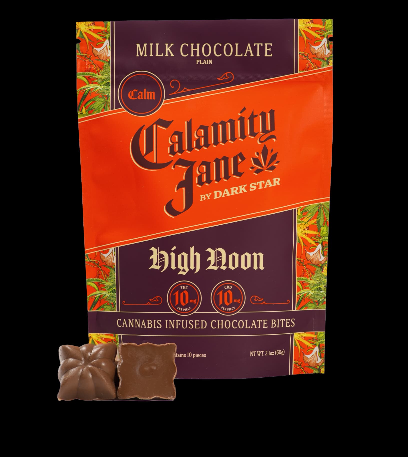 Dark Star Calamity Jane - "High Noon" Milk Chocolate - 10mg THC:10mg CBD - 10ct