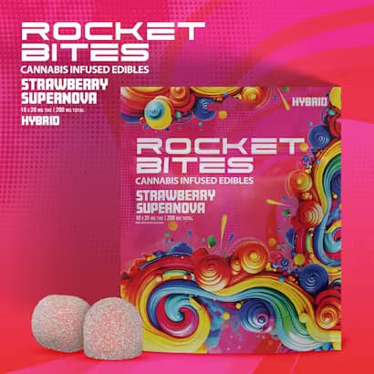 Rocket Bites Strawberry Supernova | 200MG Gummies