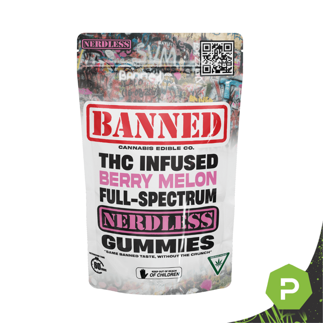 BANNED CO 200mg Nerdless Gummies | Berry Melon