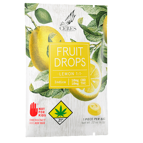 Ceres Lemon 1:1 CBD Indica Fruit Drop | 20mg