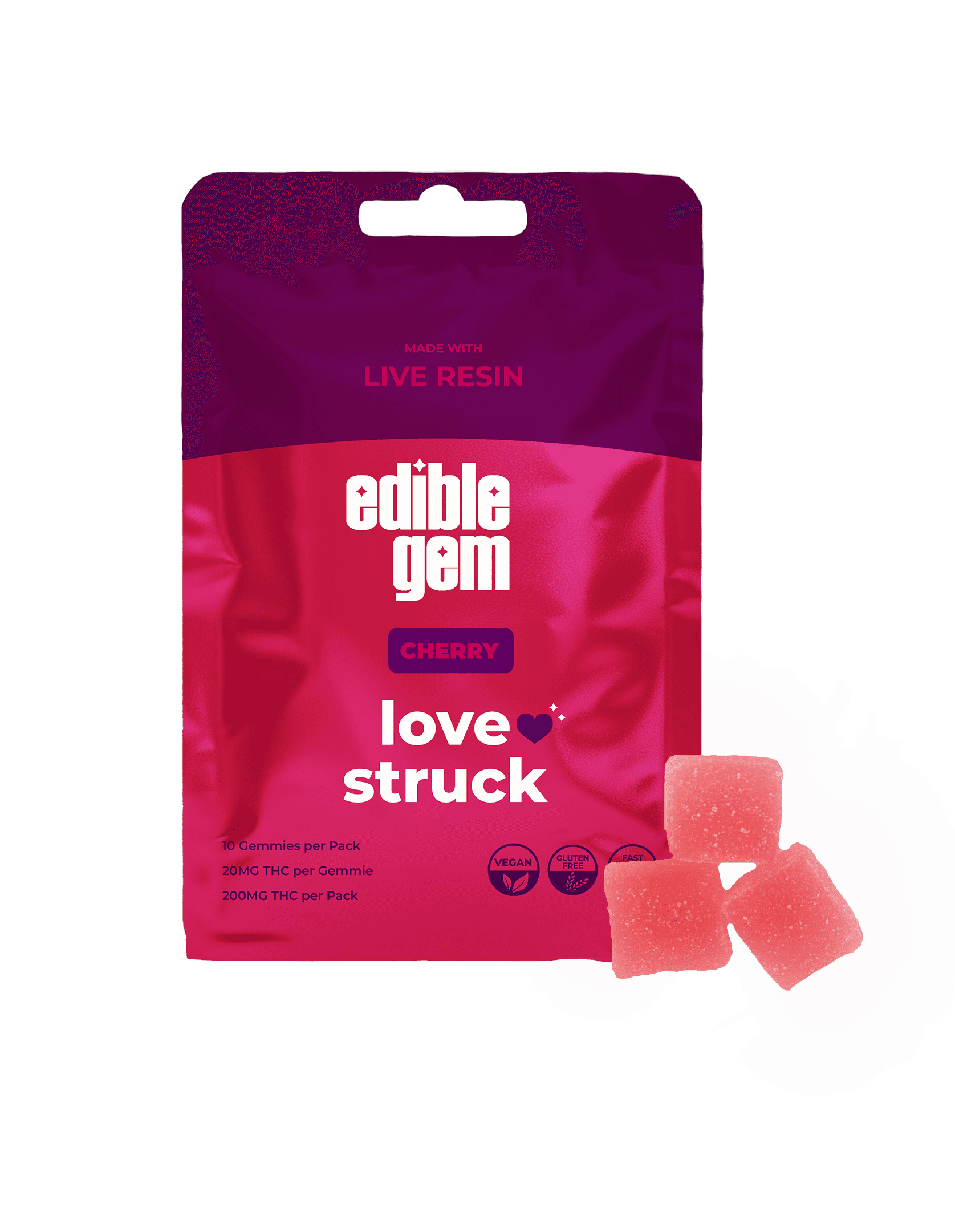 Edible Gem Love Struck Cherry Live Resin Gummies