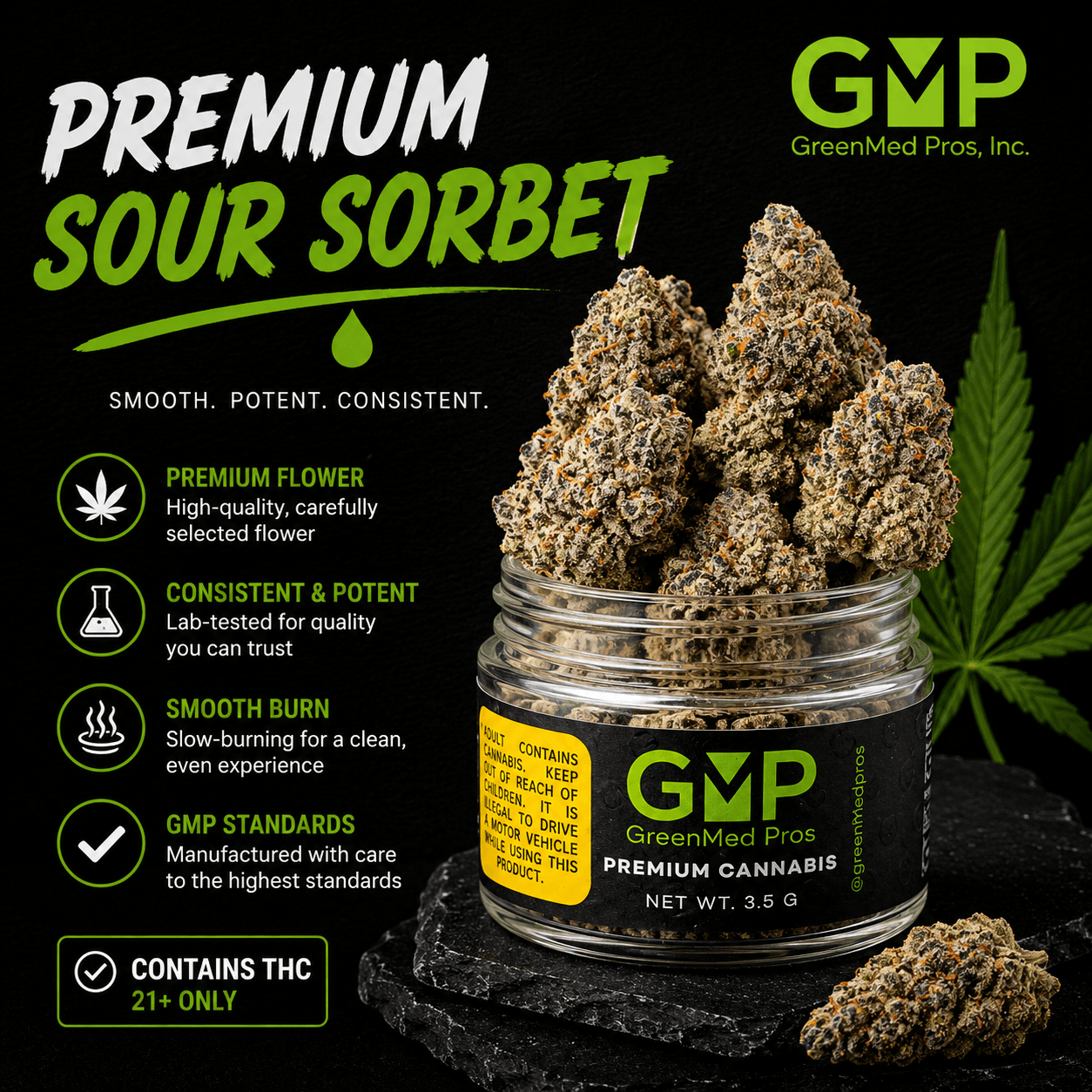Green Med Pros Sour Sorbet | 3.5g