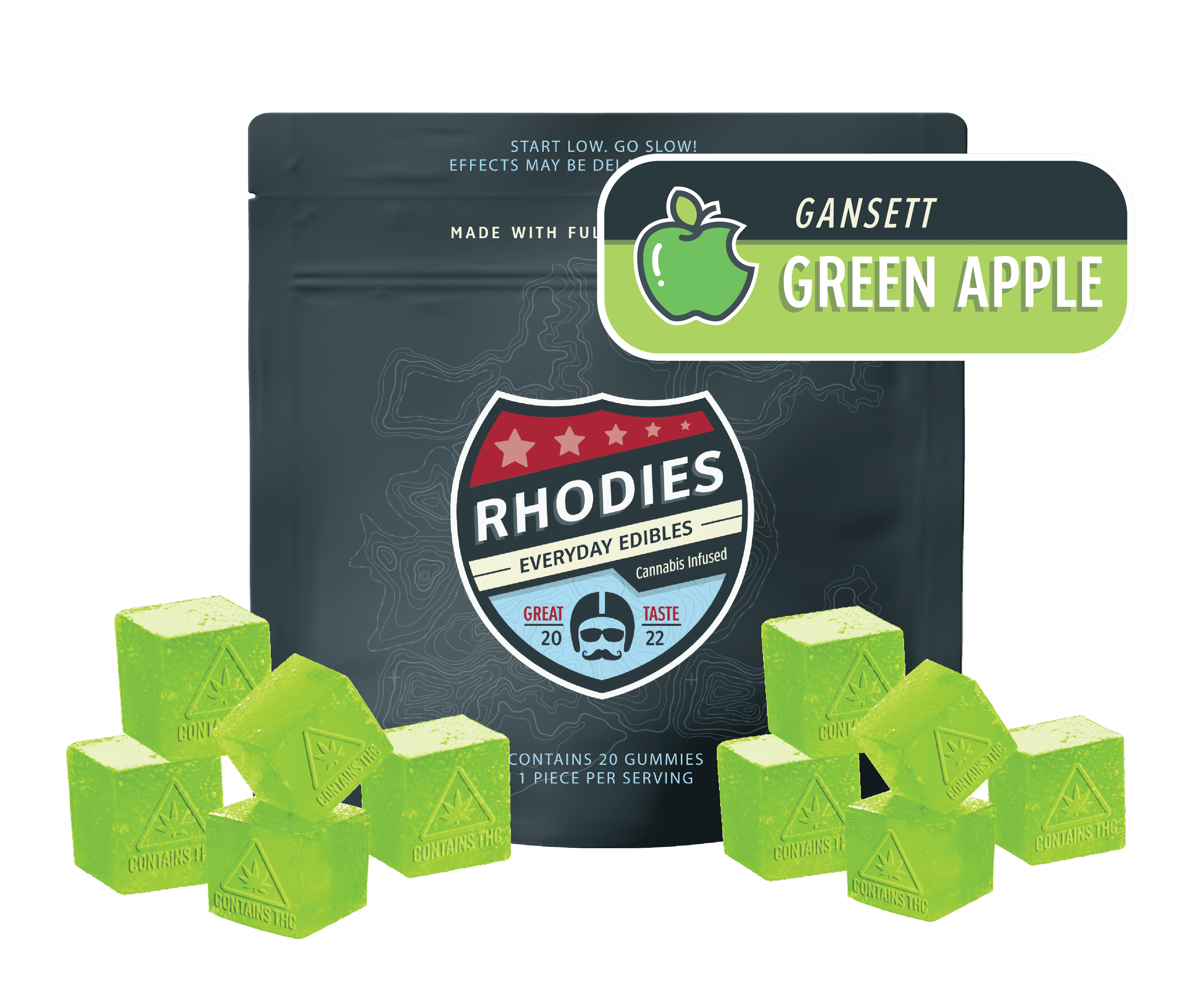 Rhodies Green Apple | Gummies | 20pk