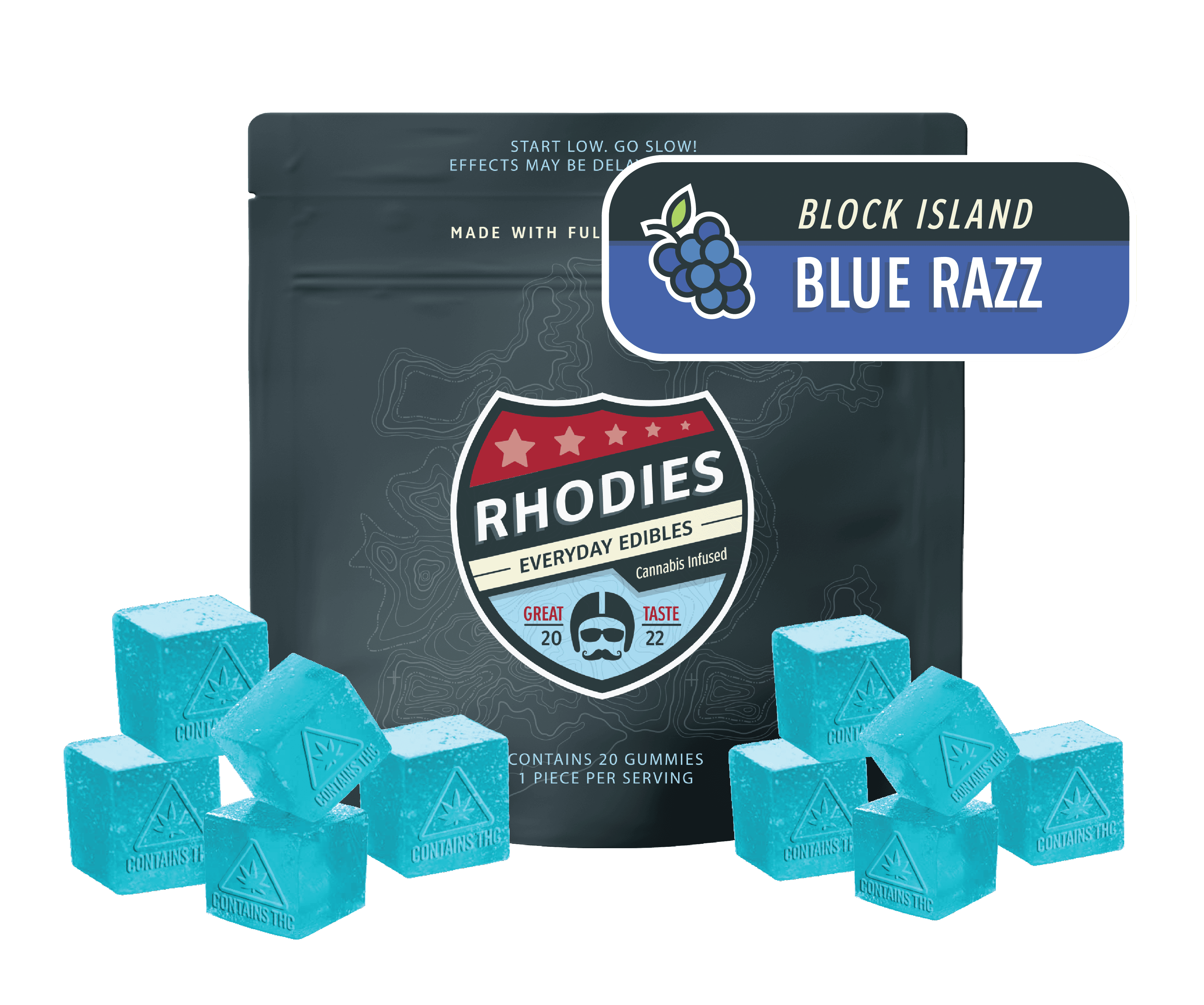 Rhodies Block Island Blue Raspberry | Gummies | 20pk