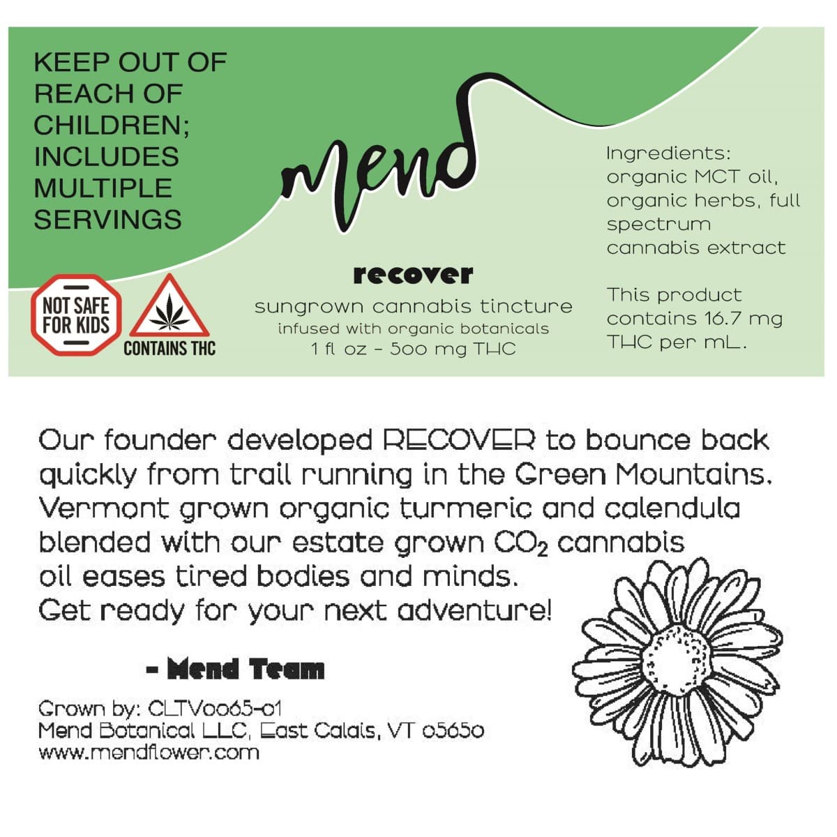 Mend Mend Recover tincture