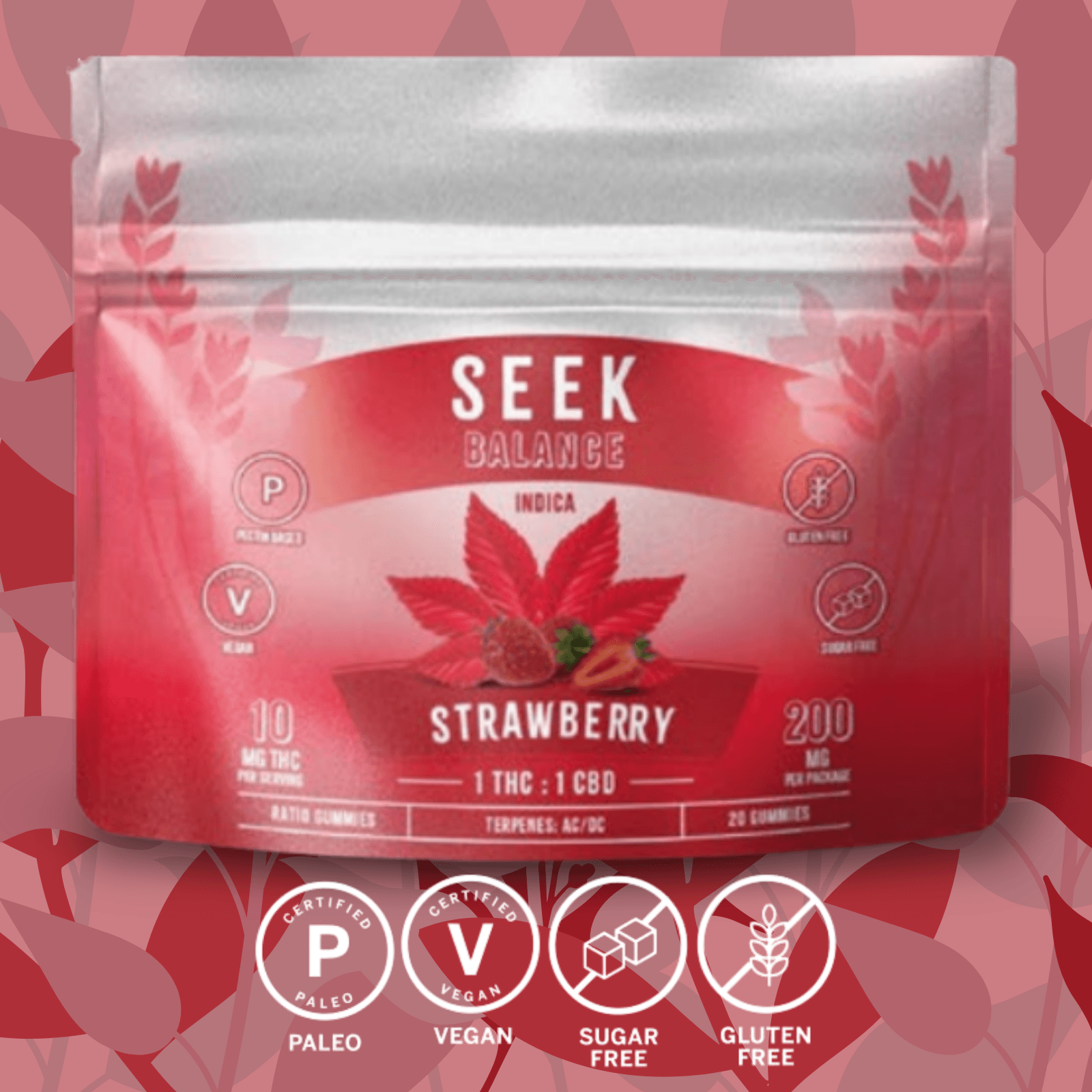 SEEK Strawberry 2:1 CBD:THC Gummies