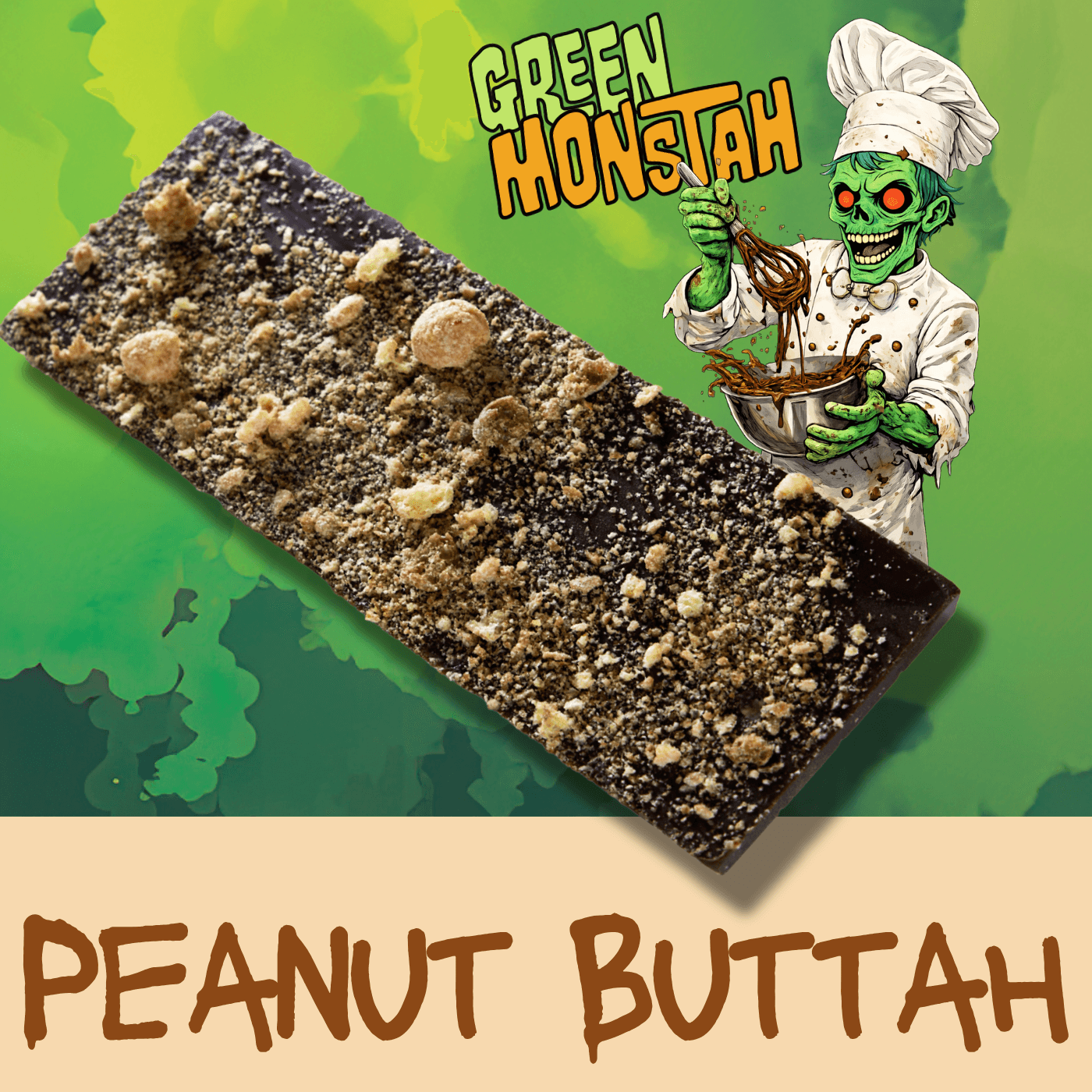 Green Monstah Peanut Buttah | Green Monstah RSO Chocolate Bar | 20 Piece (90-110mg)